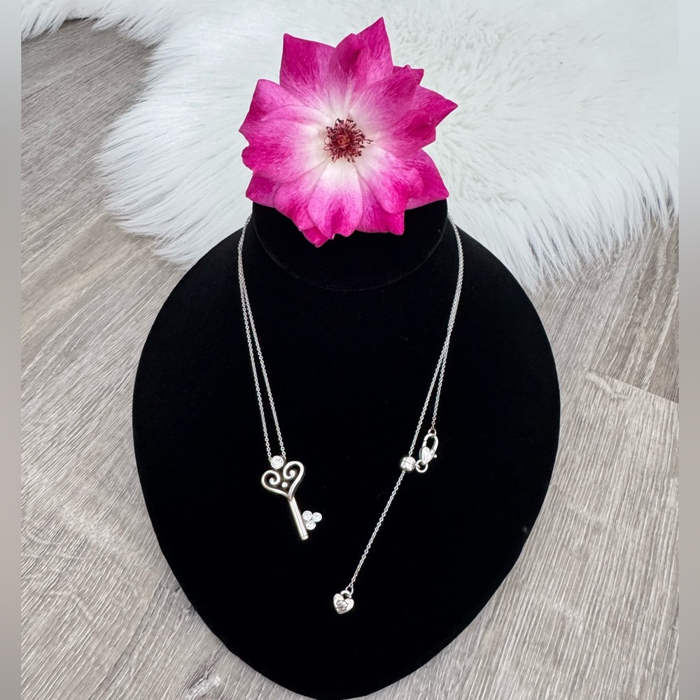 🗝️❤️BRIGHTON Alcazar Heart Key Long Necklace Adjustable & Reversible RARE FIND